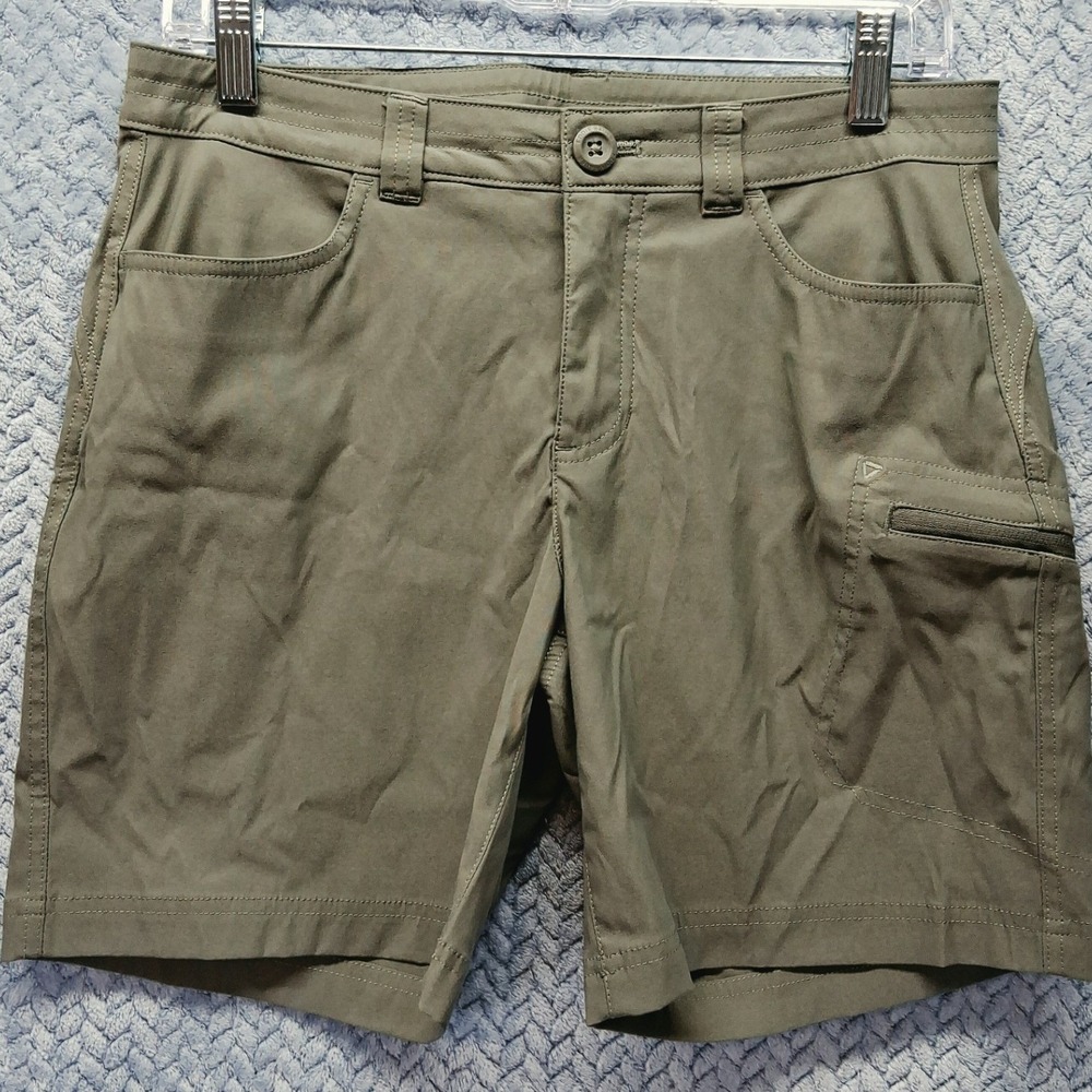 Eddie Bauer Womens Guide Pro Shorts Olive Green Size 6 Hiking Outdoor Stretch